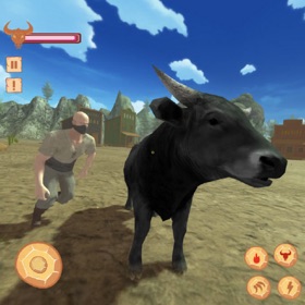 Wild Fearless bull hunter Game