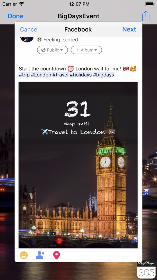 #5. Big Days - Events Countdown (iOS) Podle: astrovicApps