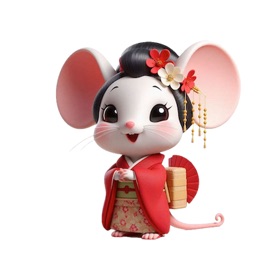 Geisha Mouse Stickers