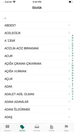 Kuran Fihristi screenshot 2