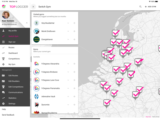 TopLogger iPad screenshot 4 - Sports app
