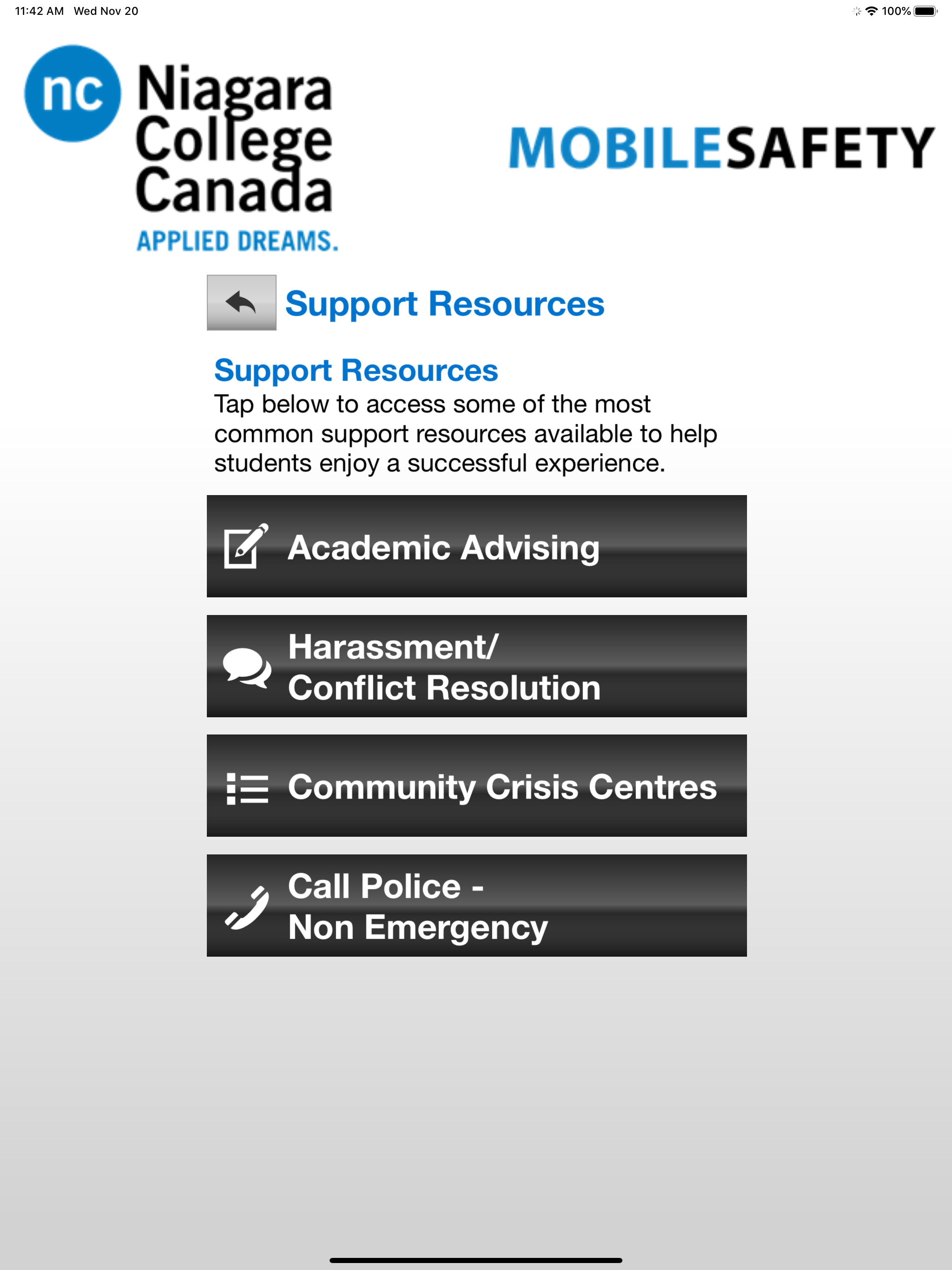 Mobile Safety Niagara College screenshot 16