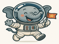 Astronaut Elephant Stickers