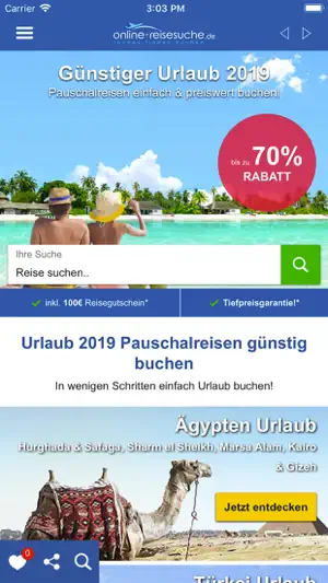 Onlinereisesuche screenshot 1
