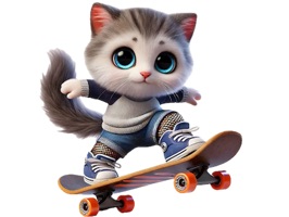 Skateboard Kitten Stickers
