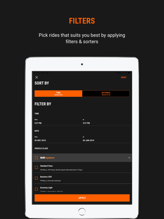 SX - Driver App iPad screenshot 4 - Travel app