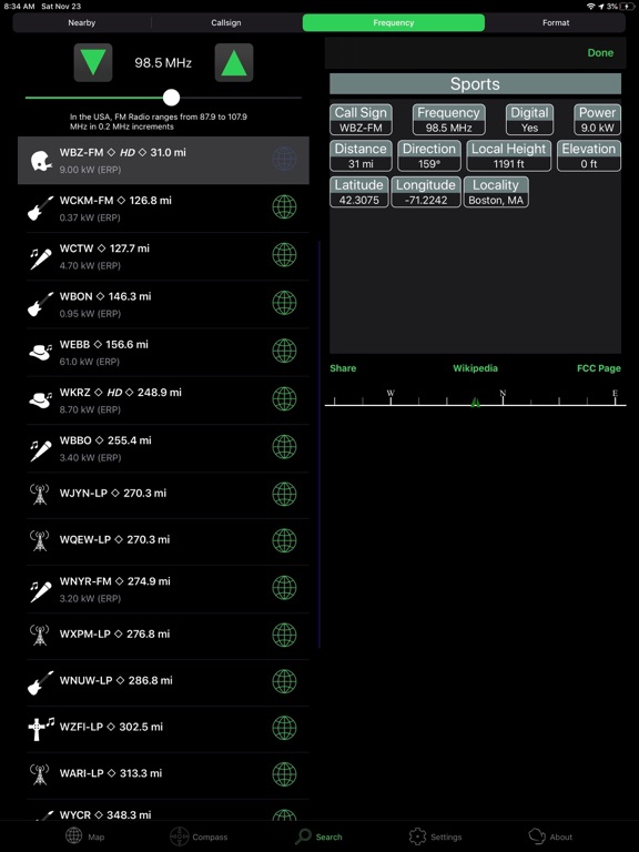 FM Towers USA iPad screenshot 4 - Travel app