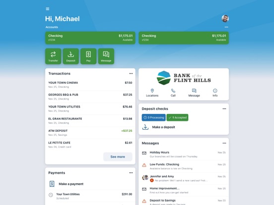 Bank Flint Hills iPad screenshot 1 - Finance app