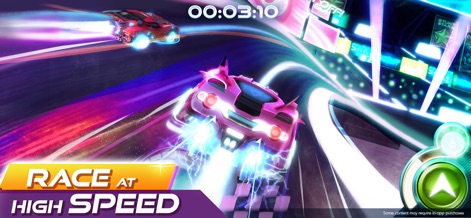 Race Craft - Kids Car Games - Experience the adrenaline as vibrant cars blaze across visually striking glowing race tracks, showcasing intense high-speed action.