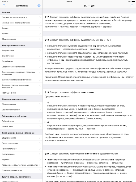 Правила русского языка + iPad screenshot