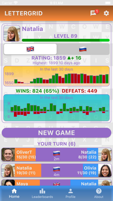 Word Puzzle Game: LetterGrid Screenshot