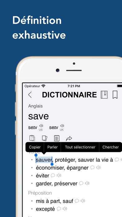 Screenshot #1 pour Dictionnaire Anglais Français-