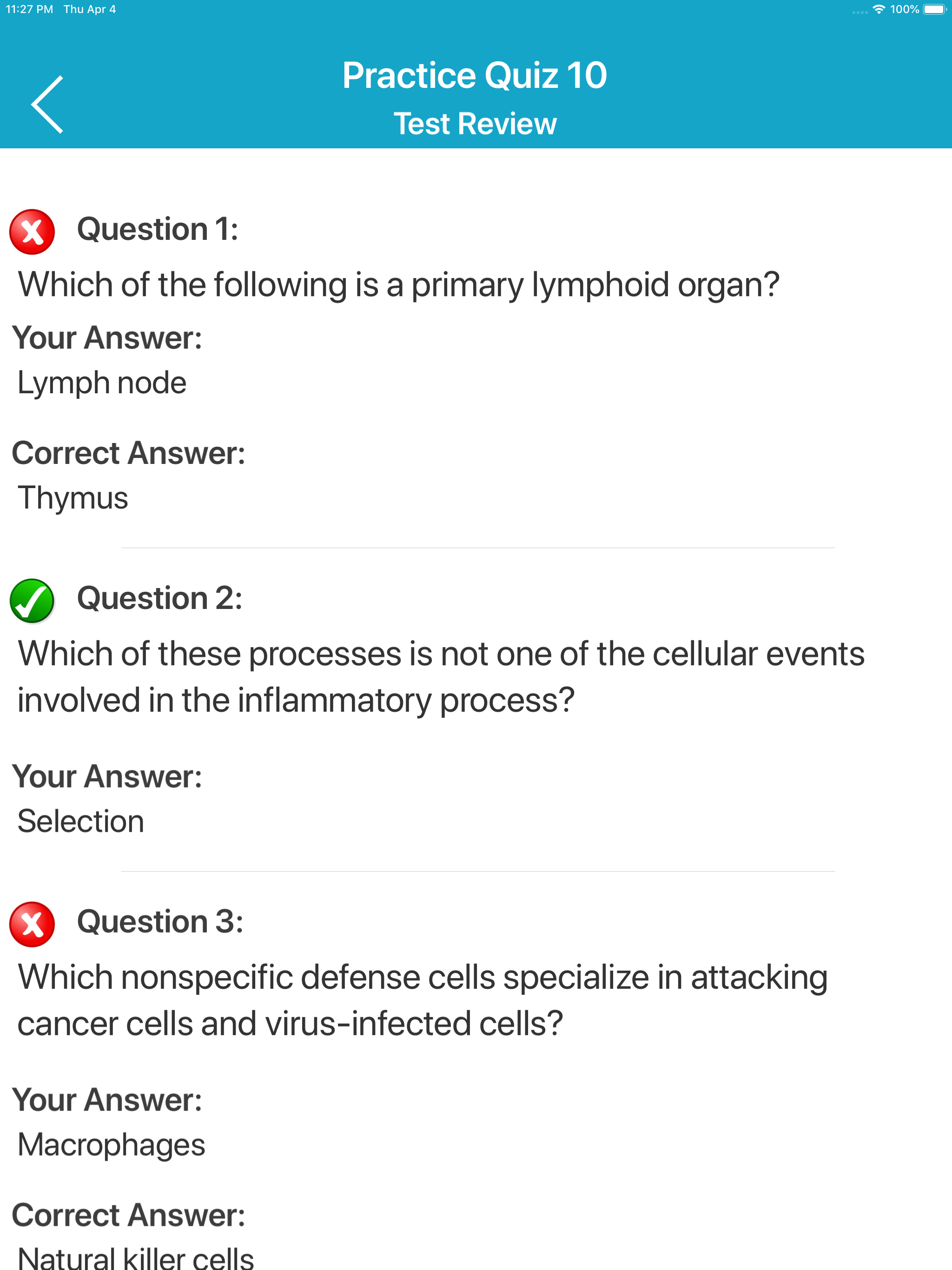 Human Immune System Quiz screenshot 15