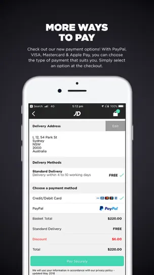 Captura de pantalla de JD Sports en iPhone 5