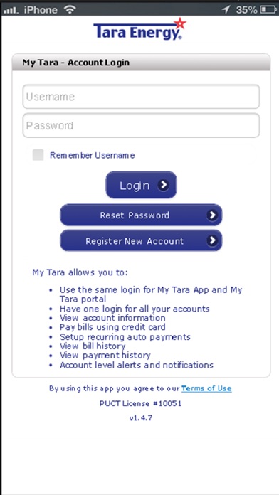 Tara Energy, LLC Screenshot