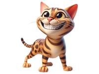 Happy Bengal Cat Stickers