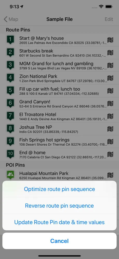 Road Trip Planner Viewer