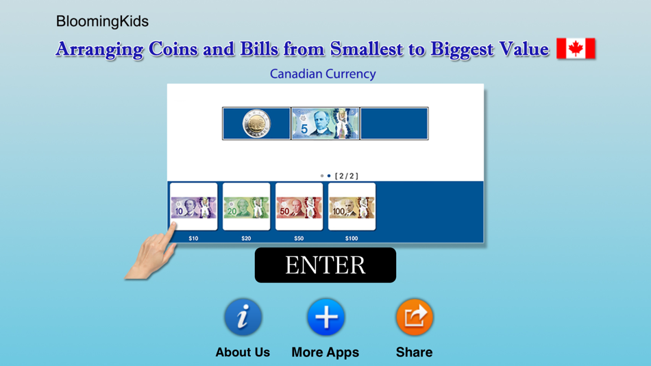 #2. Arranging Coins and Bills CAD (iOS) 由: Blooming Kids Software LLC