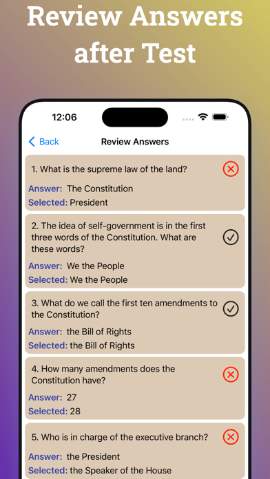 US Citizenship Test 2025. Screenshot