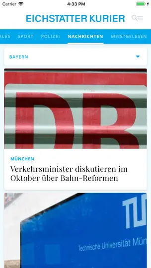 Screenshot von DK News - DONAUKURIER Mobil auf dem iPhone 6