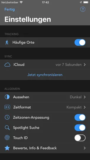 Screenshot von Geofency - Zeiterfassung auf dem iPhone 4
