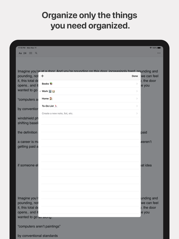 Etc App Notes iPad screenshot 5 - Productivity app