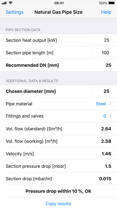 Screenshot #1 pour Natural Gas Pipe Size