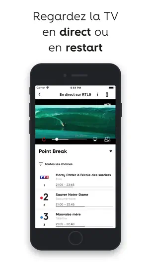 Capture d'écran de SFR TV sur iPhone 2