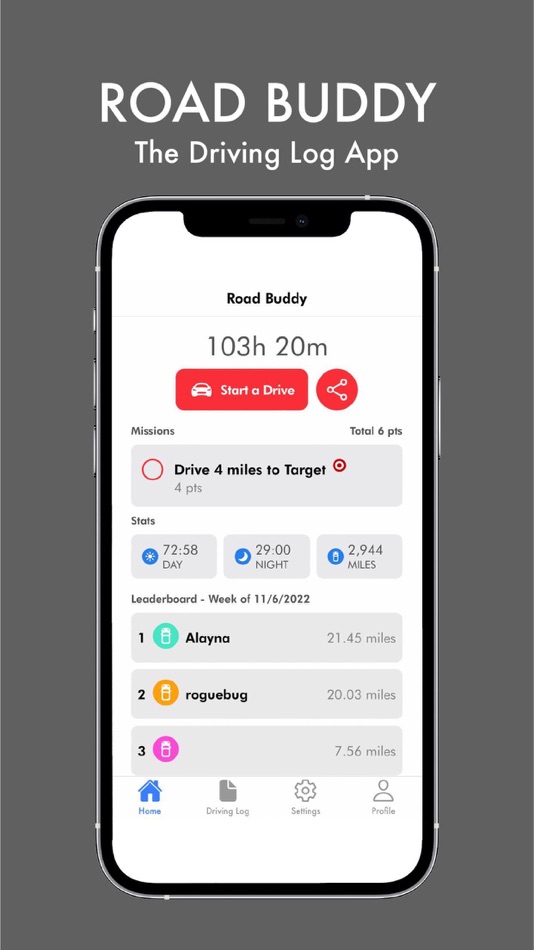 #1. Road Buddy - Driving Log (iOS) Podle: Dinky Labs, LLC.