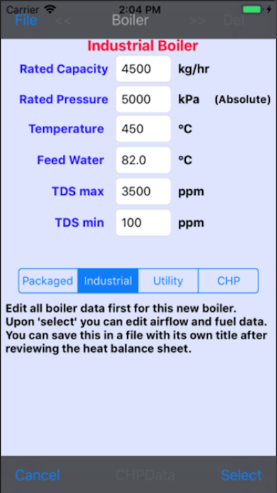 Boiler Efficiency Screenshot