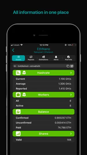Crypto mining tracker MinerBox screenshot 3