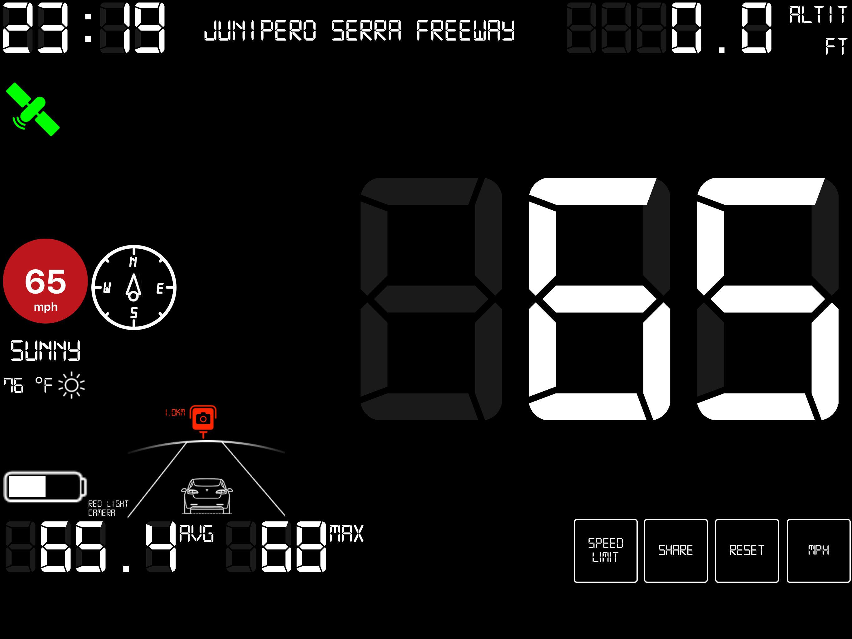 Speedmeter mph digital display screenshot 21