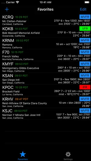 WatchMETAR screenshot 2