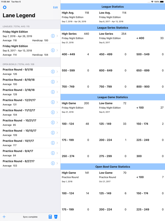 Lane Legend iPad screenshot 1 - Sports app