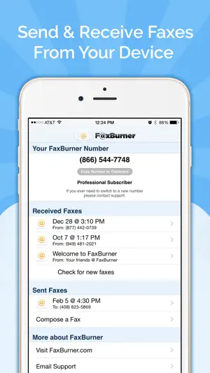 Fax Burner: iPhone Fax App screenshot 2