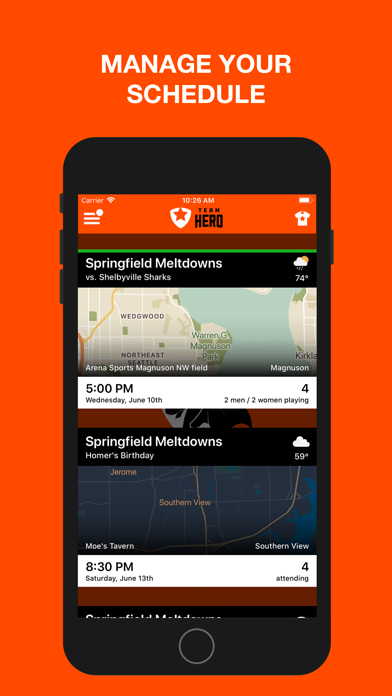 Team Hero app screenshot