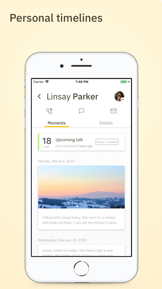 #4. Contact Journal - Personal CRM (iOS) By: Wouter Bron