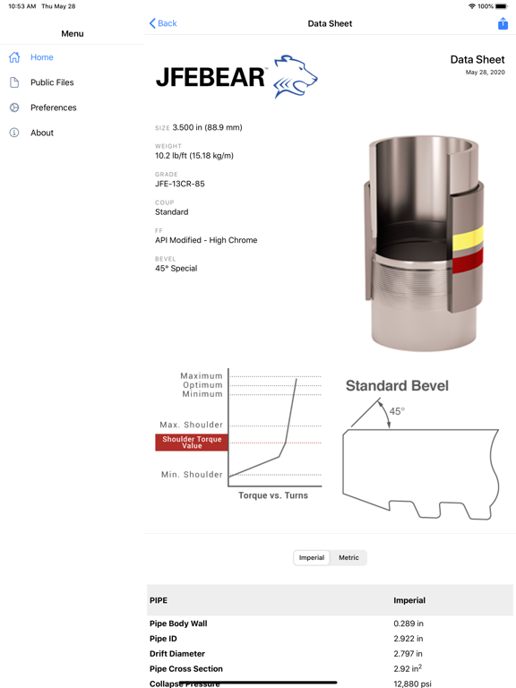 Screenshot #5 pour JFE-TC Data Sheets