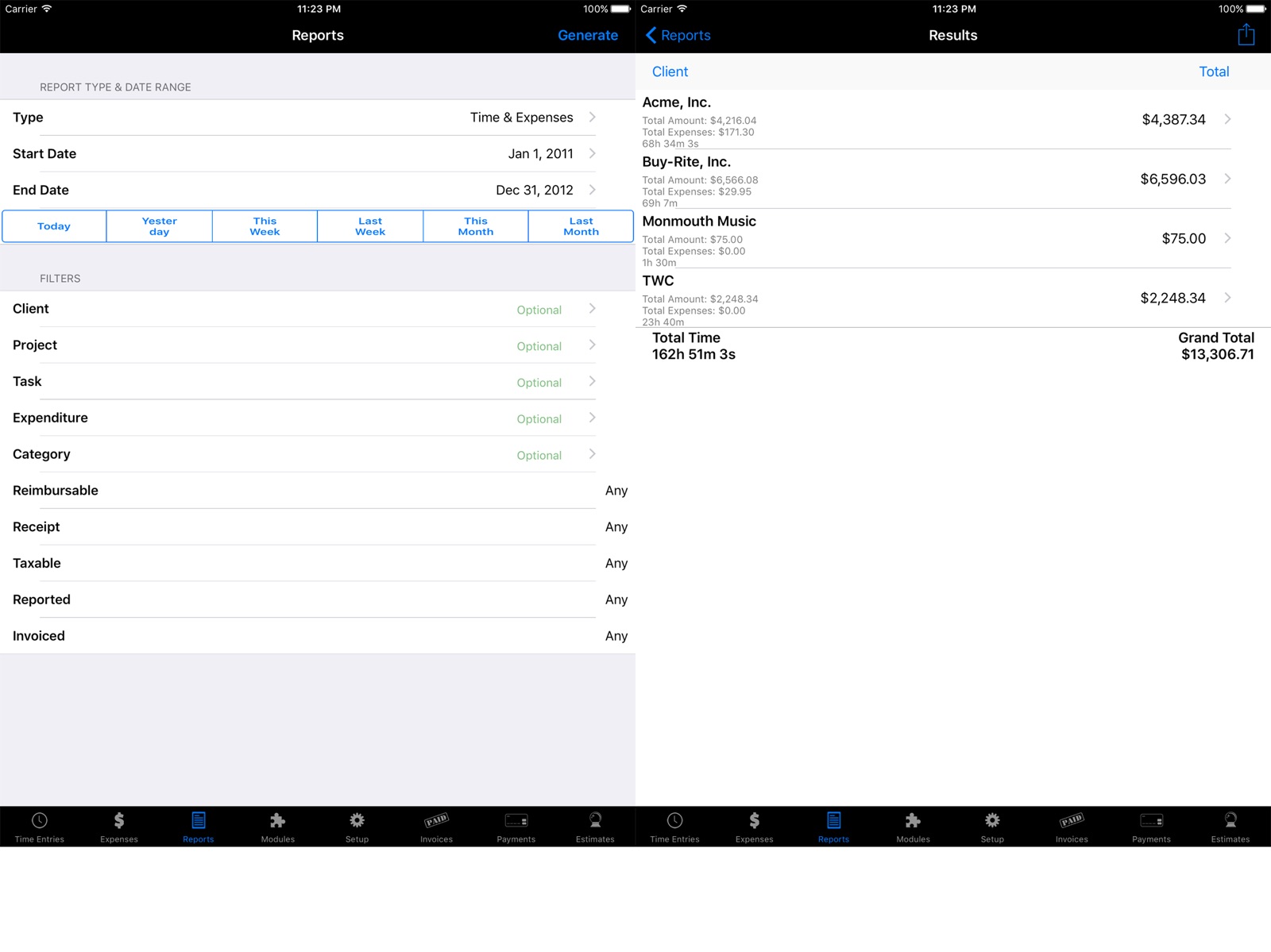 Time Master + Billing ipad screenshot 4