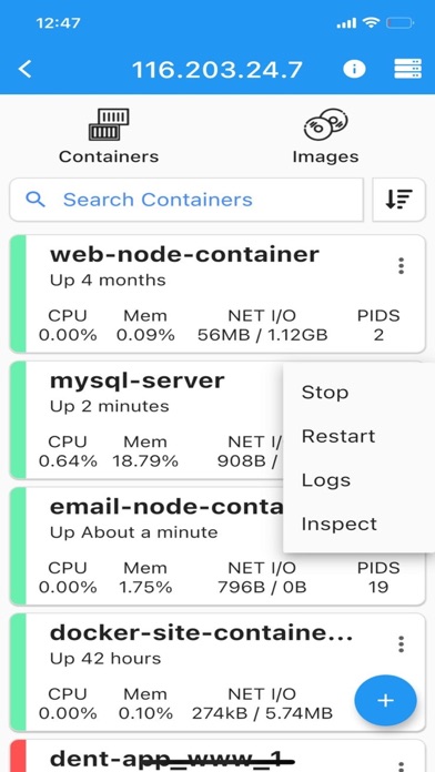 Docker Management Screenshot