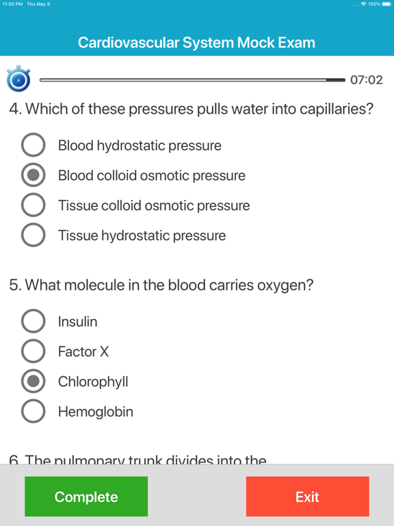 Cardiovascular System Quizzes iPad screenshot