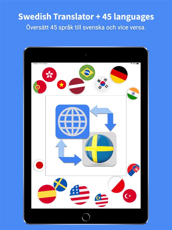 Swedish Translator Pro + iPad screenshot 1 - Productivity app