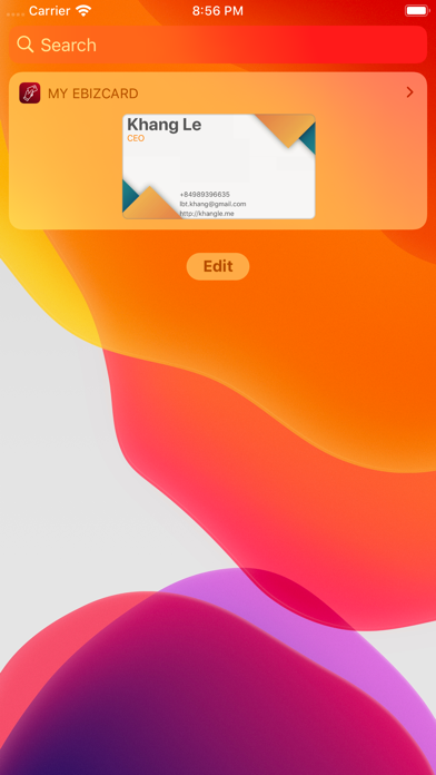 Contactless Business Card iPhone screenshot 4 - Business app