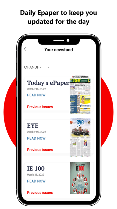 Indian Express News + Epaper Screenshot