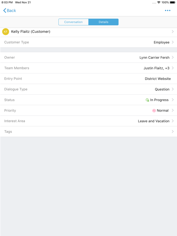 Onflo Admin iPad screenshot