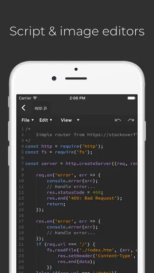 Captura de pantalla de Node.js Lab en iPhone 3