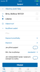 Jízdní řády IDOS screenshot