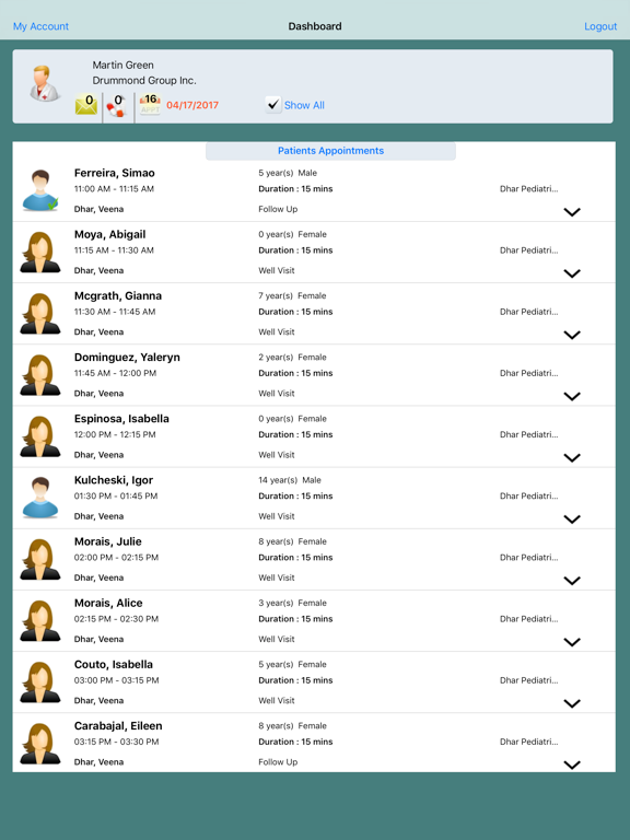 myPersonalChart iPad screenshot 2 - Medical app