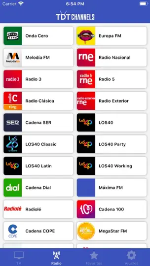Captura de pantalla de TDTChannels en iPhone 2