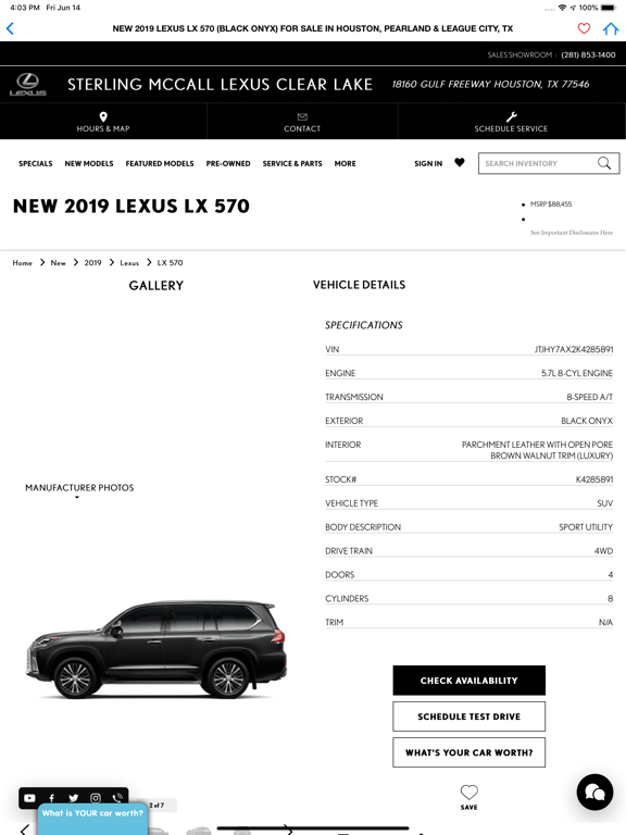 Lexus Clear Lake iPad screenshot 4 - Shopping app